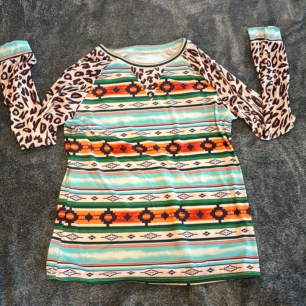 Aztec long sleeve shirt.